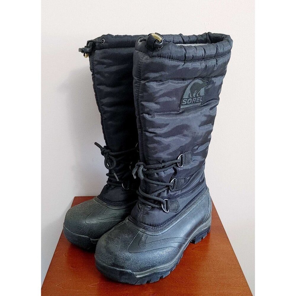 Sorel  Snowlion Women's Black Tall Boots Size 10 NL1082-010